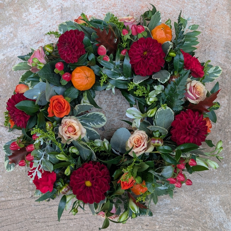 Autumn colours wreath