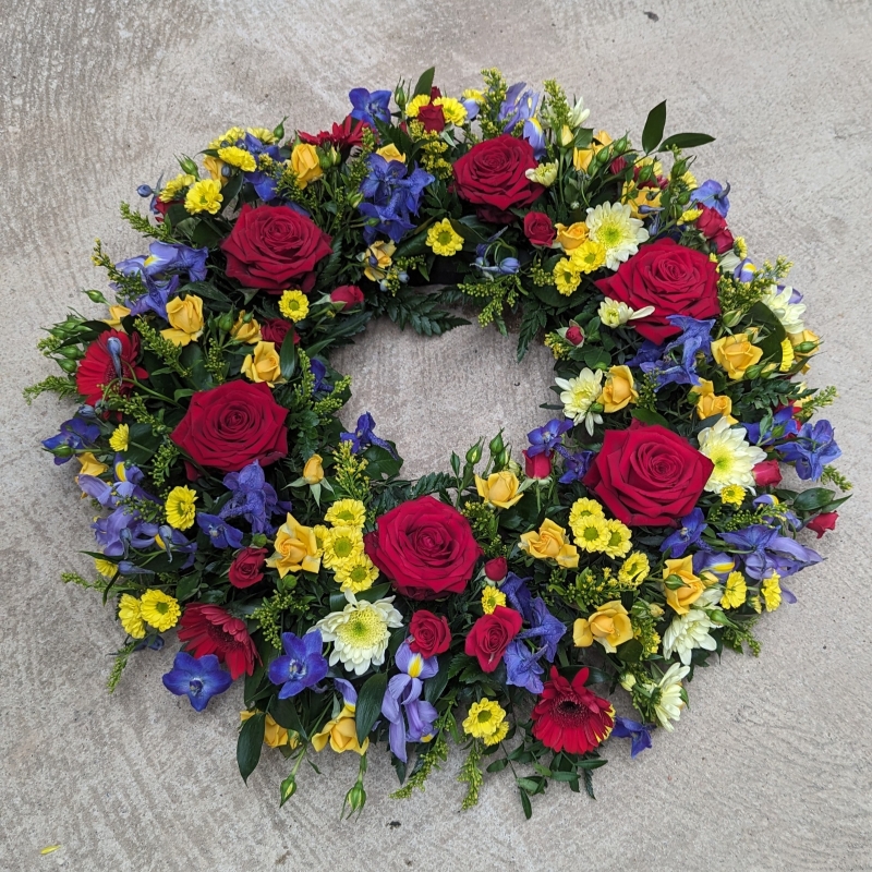 Mixed colours wreath