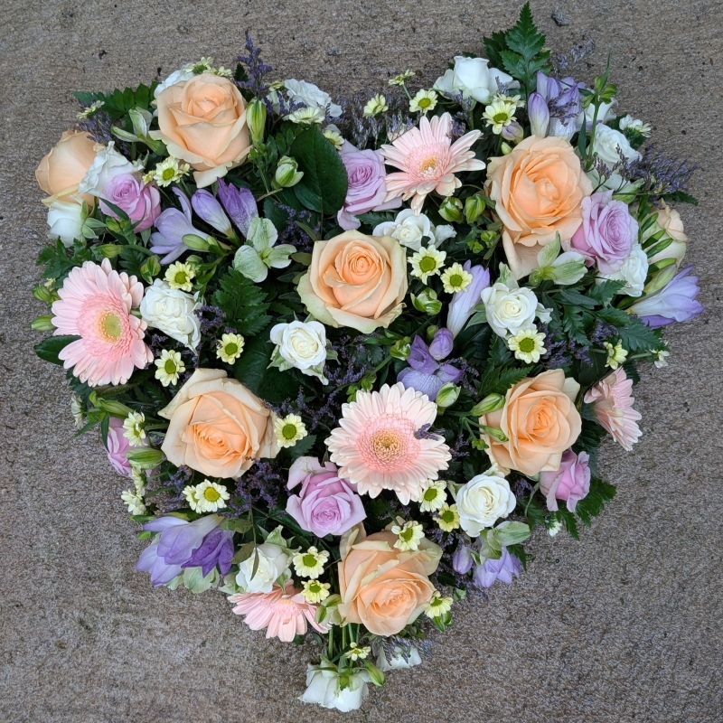 Mixed flower seasonal heart