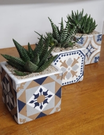 Portugese tiled  square pots