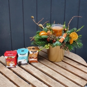 Cinnamon candle arrangement