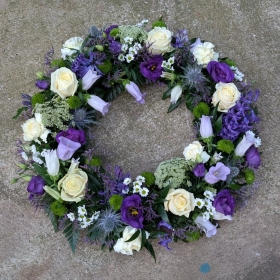 Blue and white wreath