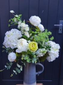 Large peony and hydrangea jug in SILK