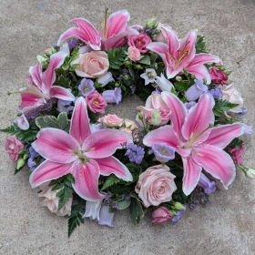 lily and rose wreath