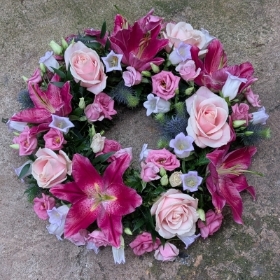 lily and rose wreath