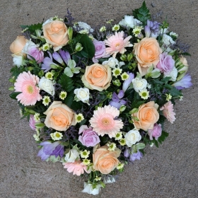 Mixed flower seasonal heart