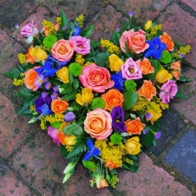 Mixed flower seasonal heart