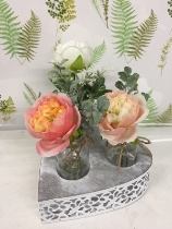 SILK  bottles in wooden heart gift set